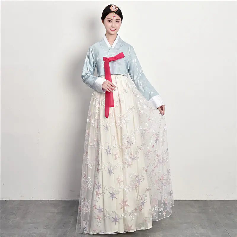 Traditional Court Korean Dance Dress – Ethnic Hanbok Performance Outfit for Cultural Events
