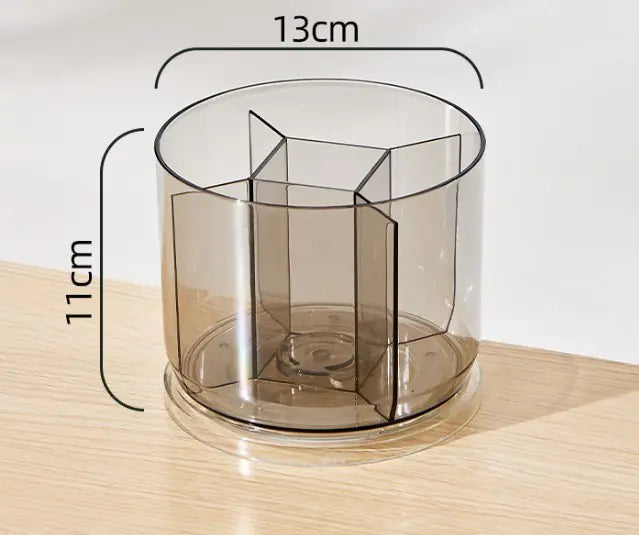 Rotating Transparent Pen Holder – PET Material Inclined Desk Organizer