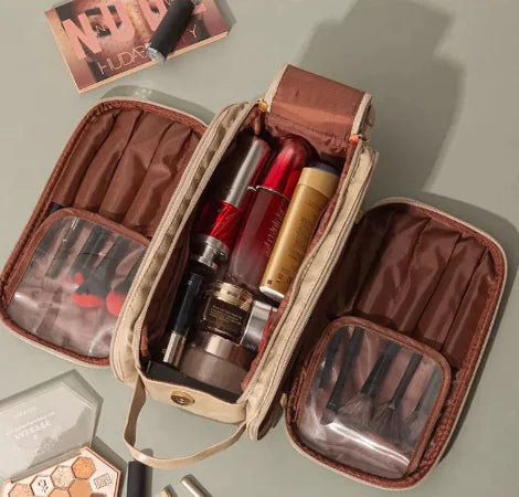 Large Cosmetic Travel Bag – Waterproof Makeup Organizer for Stylish Travel