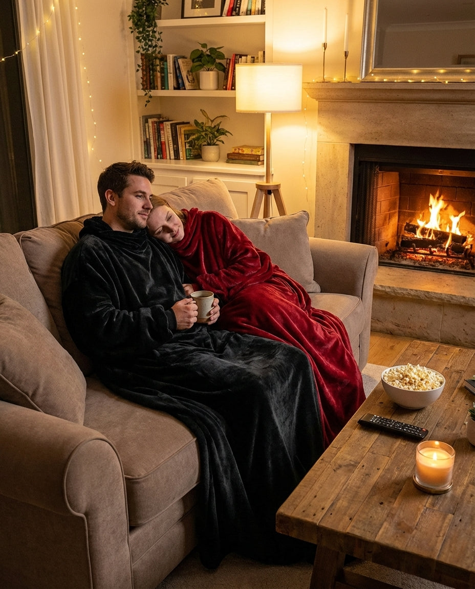 Wearable Blanket with Sleeves – Warm Fleece Cozy Blanket for Couch & TV