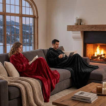 Wearable Blanket with Sleeves – Warm Fleece Cozy Blanket for Couch & TV