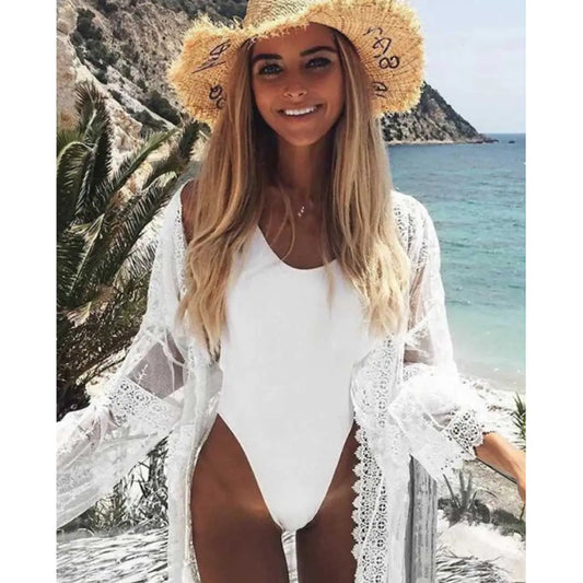 Martina White Lace Swimsuit Cover Up