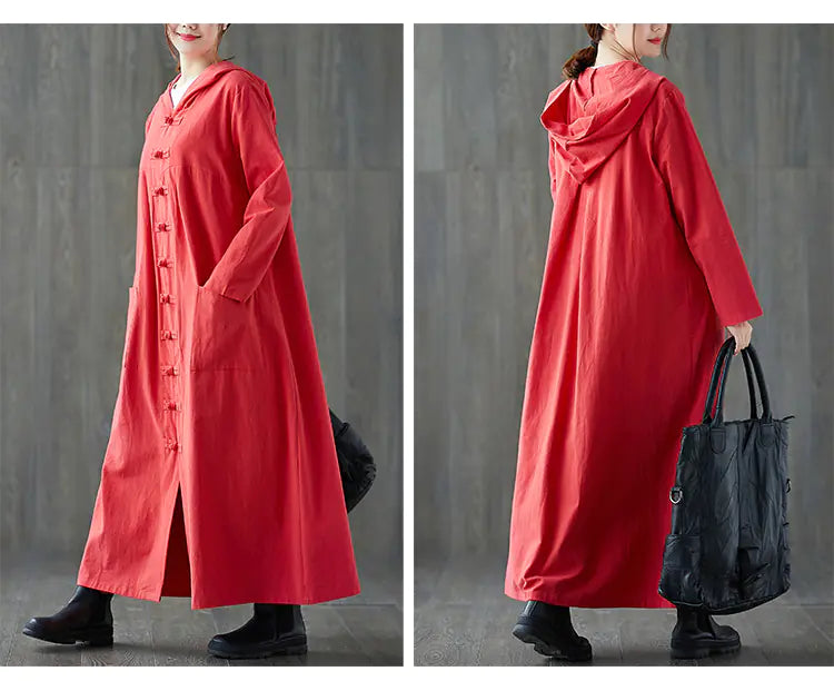 Traditional Cotton Linen Hooded Robe – Modern Comfort with Classic Elegance