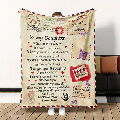 Birthday Daughter Flannel Blanket – Soft, Warm & Beautiful Butterfly Gift