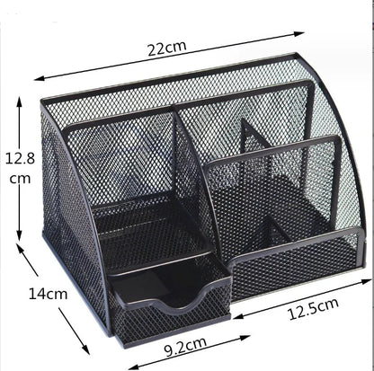 Metal Divided Pen Holder – Multi-Cell Desk Organizer for Office & Home | Black