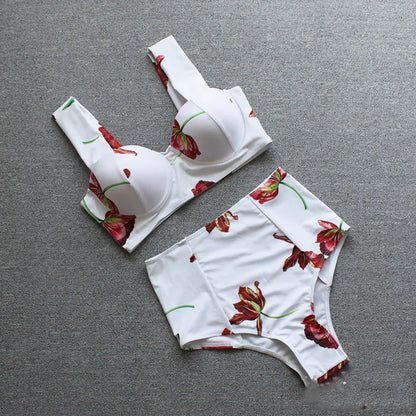 Bella Supportive Two-Piece Bikini Set – White Swimwear