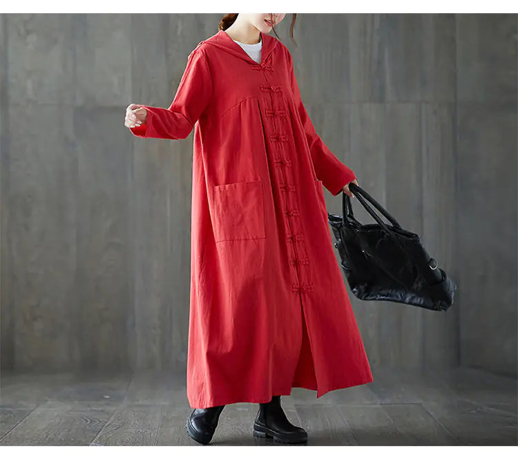 Traditional Cotton Linen Hooded Robe – Modern Comfort with Classic Elegance