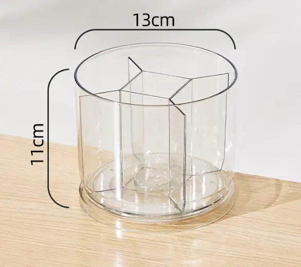 Rotating Transparent Pen Holder – PET Material Inclined Desk Organizer