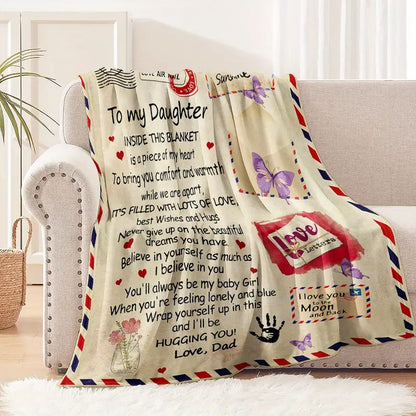 Birthday Daughter Flannel Blanket – Soft, Warm & Beautiful Butterfly Gift