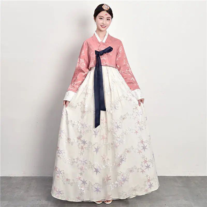 Traditional Court Korean Dance Dress – Ethnic Hanbok Performance Outfit for Cultural Events