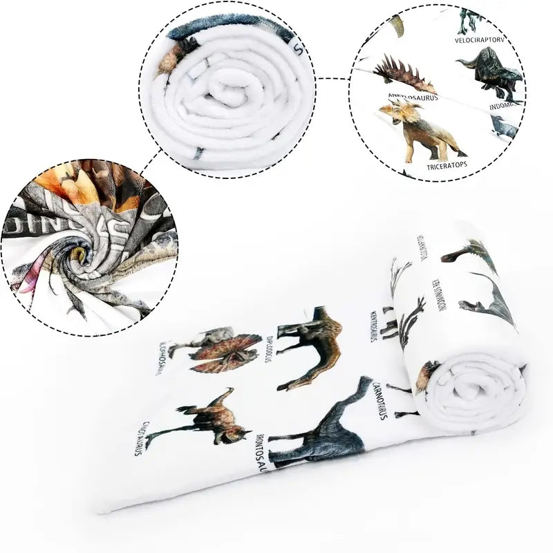 Jurassic Dinosaur Flannel Blanket – Soft, Warm & Fun Kids Throw