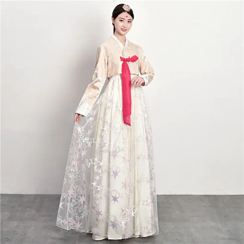 Traditional Court Korean Dance Dress – Ethnic Hanbok Performance Outfit for Cultural Events
