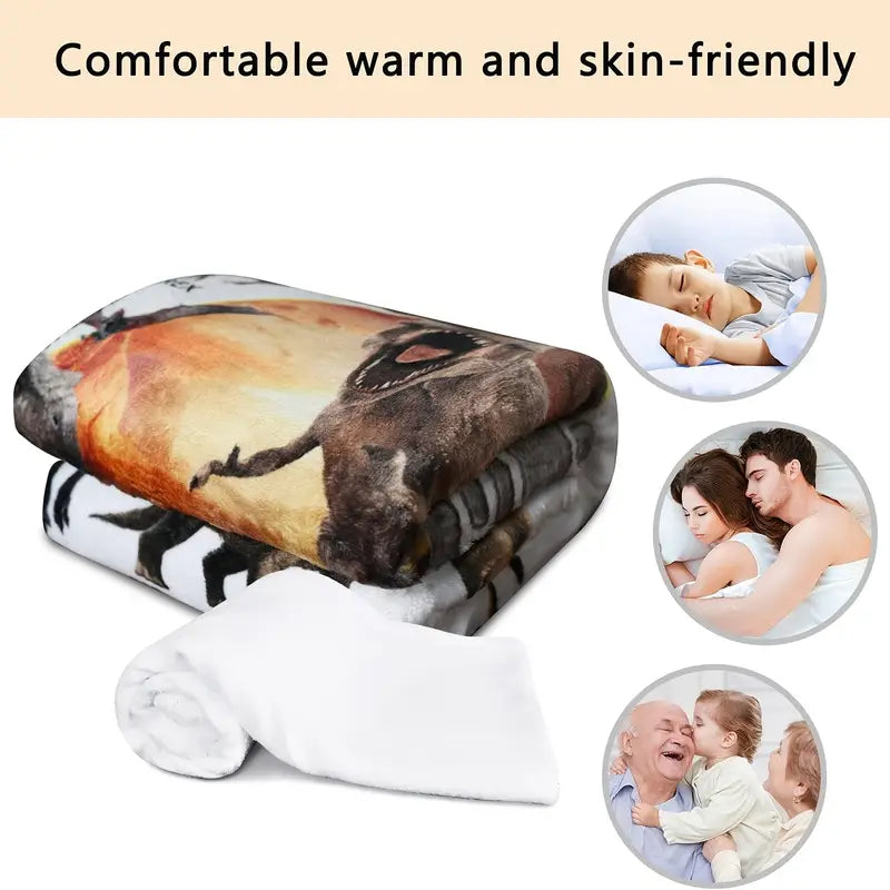 Jurassic Dinosaur Flannel Blanket – Soft, Warm & Fun Kids Throw