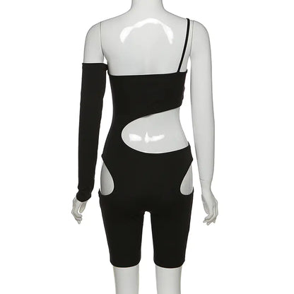 Midnight Allure: Summer Cutout Bodysuit for Women