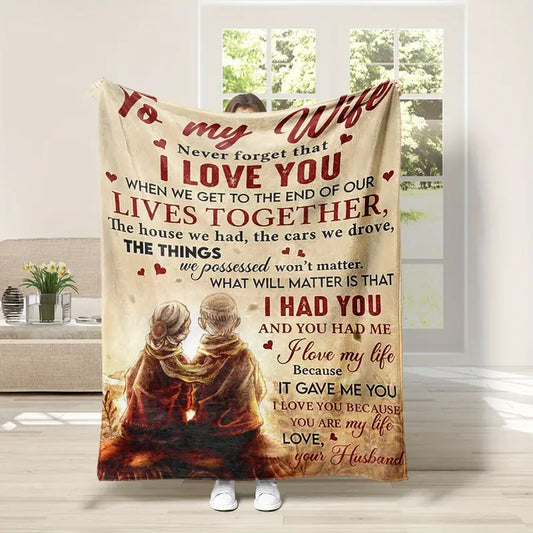 Luxury Flannel Blanket for Wife – Soft, Warm & Romantic Gift for Anniversary, Birthday, Valentine’s Day