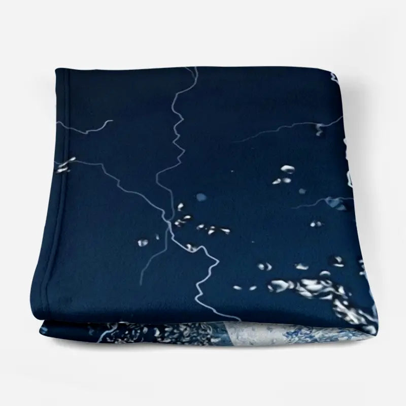 Baseball Pattern Flannel Blanket – Soft, Warm & Stylish Dark Blue Throw