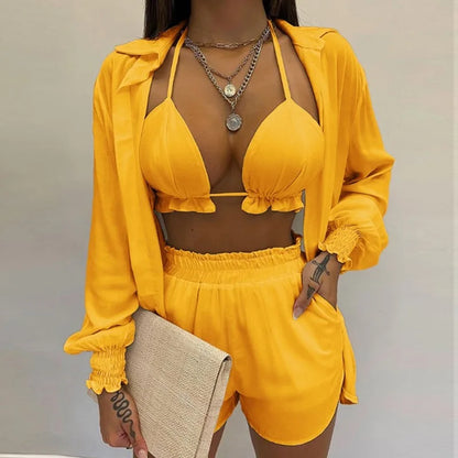 Sunlit Chic: Sexy 3‑Piece Beach Set for Women (2025)