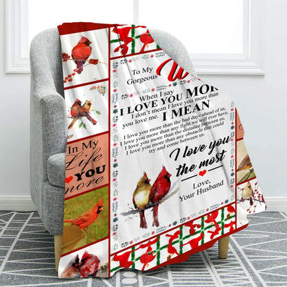 Flannel Blanket for Wife – Soft, Warm & Romantic Bird Design Gift