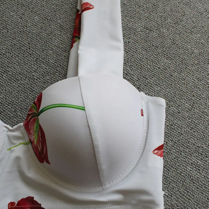 Bella Supportive Two-Piece Bikini Set – White Swimwear
