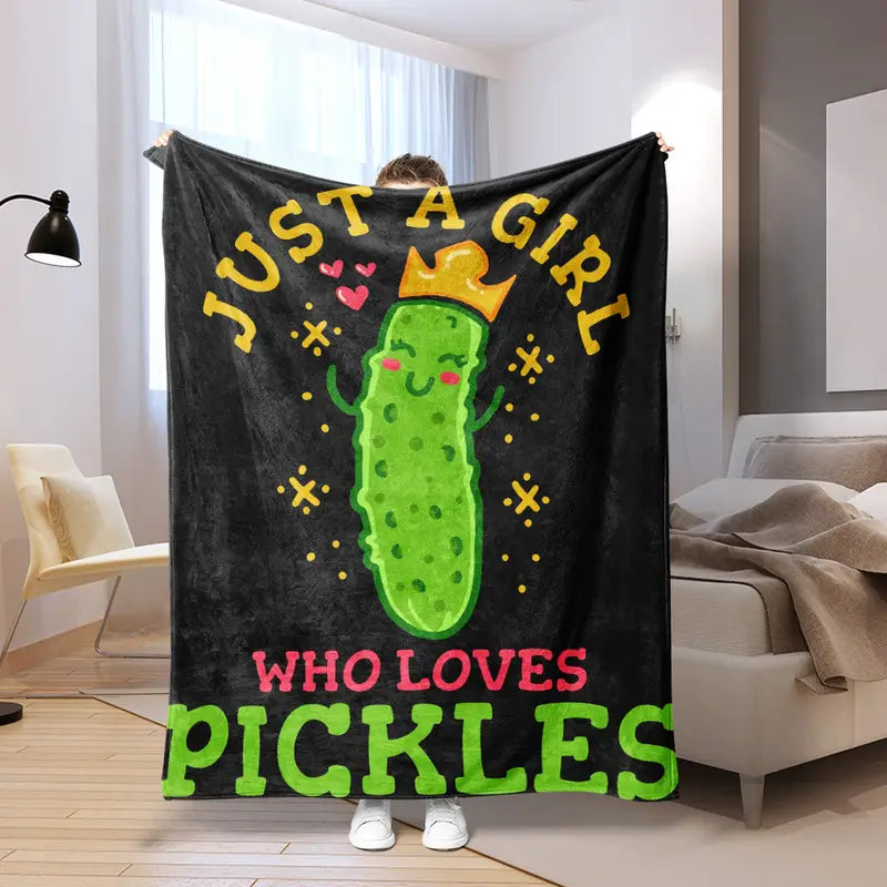 Cucumber Pattern Flannel Blanket – Soft, Warm & Cute Cozy Throw