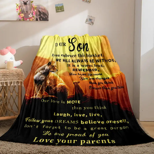 Lion Kids Flannel Blanket – Soft, Warm & Playful Cozy Throw
