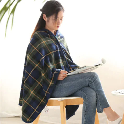 CozyGrid™ Polar Fleece Multifunctional Shawl Blanket – Japanese Style Winter Cloak