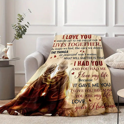 Luxury Flannel Blanket for Wife – Soft, Warm & Romantic Gift for Anniversary, Birthday, Valentine’s Day