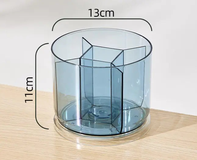 Rotating Transparent Pen Holder – PET Material Inclined Desk Organizer