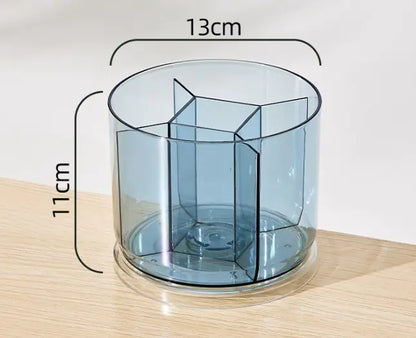 Rotating Transparent Pen Holder – PET Material Inclined Desk Organizer