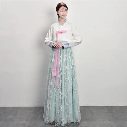 Traditional Court Korean Dance Dress – Ethnic Hanbok Performance Outfit for Cultural Events