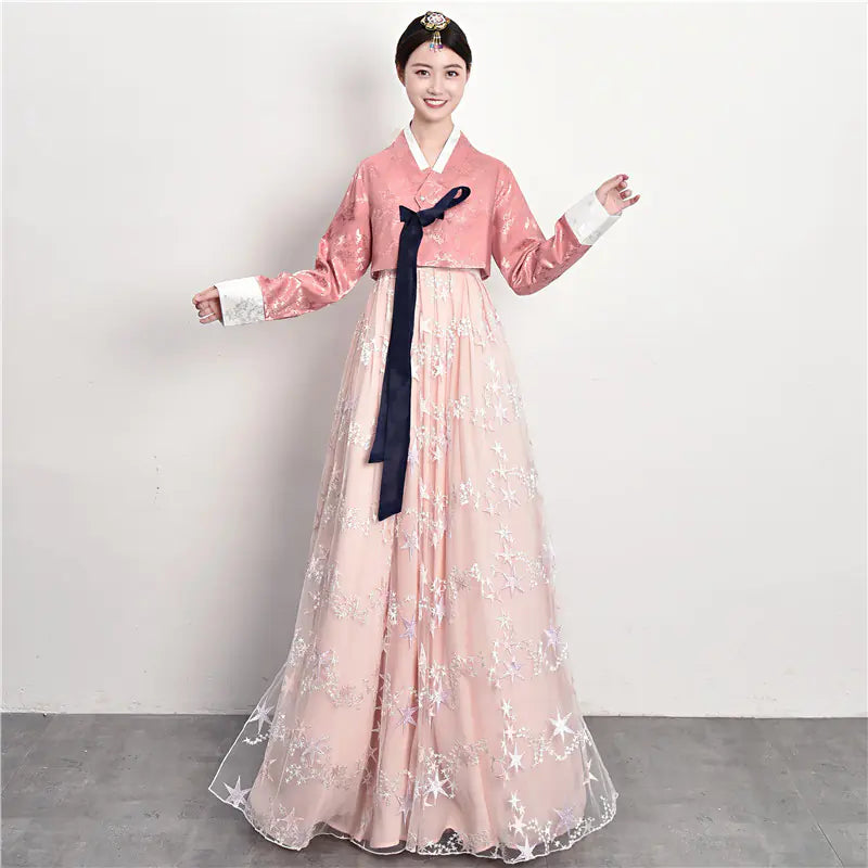 Traditional Court Korean Dance Dress – Ethnic Hanbok Performance Outfit for Cultural Events