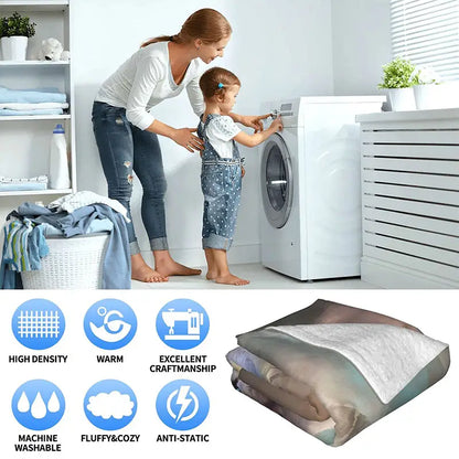 Wolf Pattern Flannel Blanket – Soft, Warm & Stylish Cozy Throw