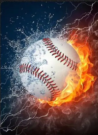 Baseball Pattern Flannel Blanket – Soft, Warm & Stylish Dark Blue Throw