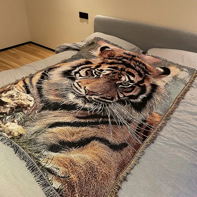 Tiger Print Bed Blanket – Soft, Warm & Stylish Cozy Throw