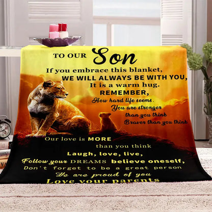 Lion Kids Flannel Blanket – Soft, Warm & Playful Cozy Throw