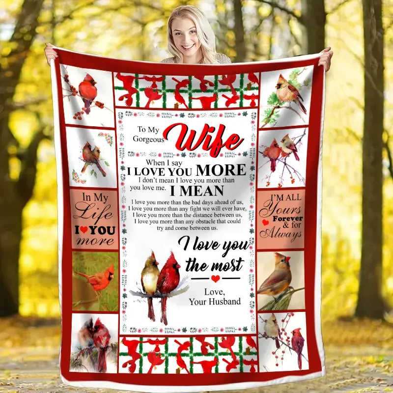 Flannel Blanket for Wife – Soft, Warm & Romantic Bird Design Gift