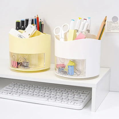 360° Rotating Pen Holder Desktop Drawer – Large Capacity Plastic Desk Organizer
