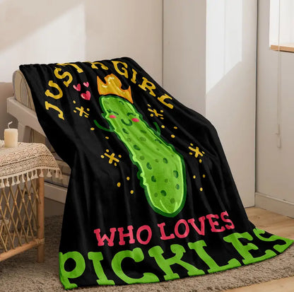 Cucumber Pattern Flannel Blanket – Soft, Warm & Cute Cozy Throw