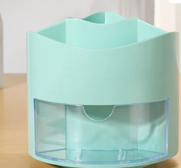 360° Rotating Pen Holder Desktop Drawer – Large Capacity Plastic Desk Organizer