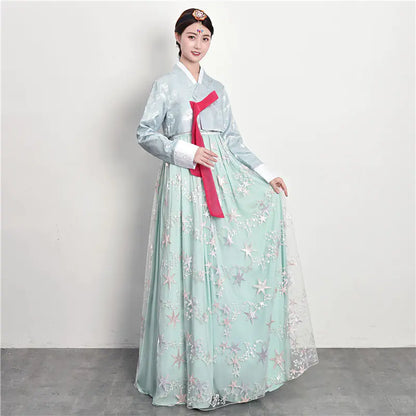 Traditional Court Korean Dance Dress – Ethnic Hanbok Performance Outfit for Cultural Events