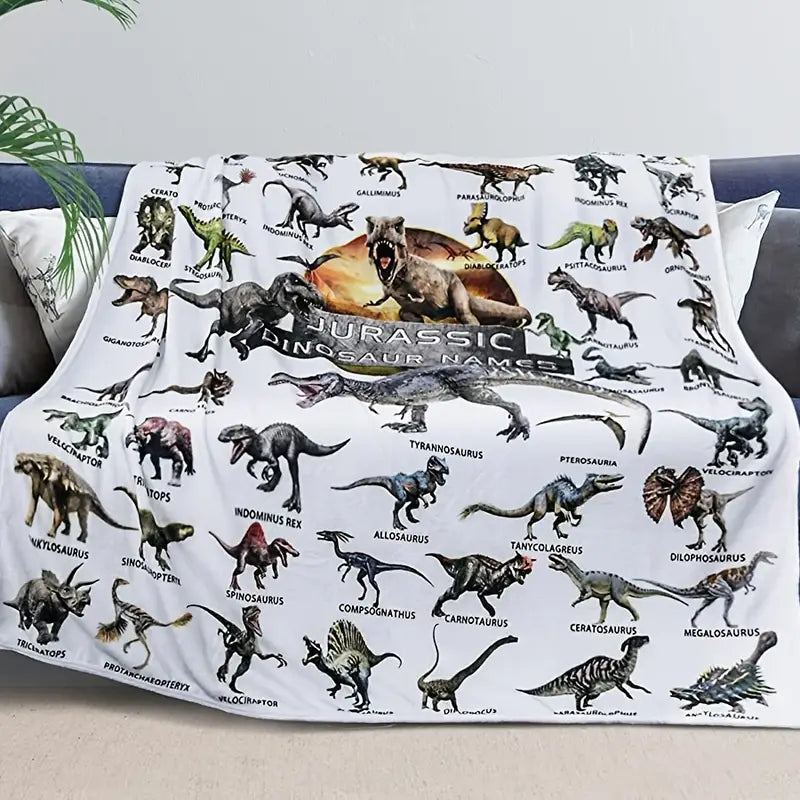 Jurassic Dinosaur Flannel Blanket – Soft, Warm & Fun Kids Throw