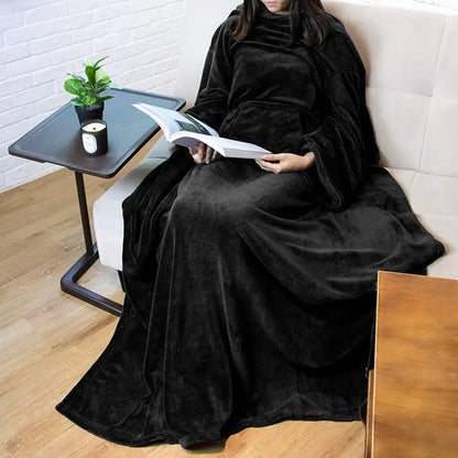 Wearable Blanket with Sleeves – Warm Fleece Cozy Blanket for Couch & TV