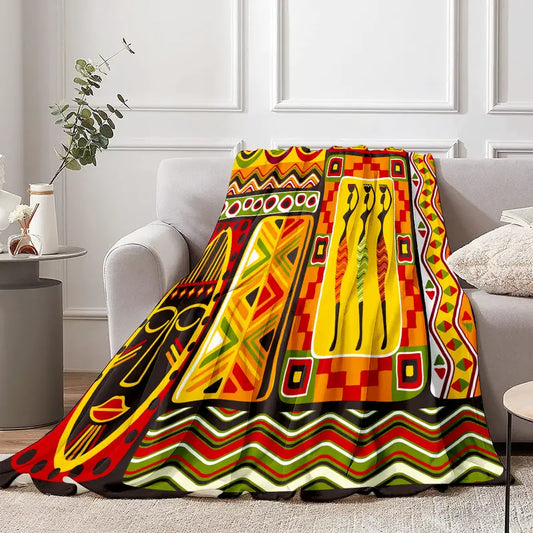 African Design Flannel Blanket – Soft, Warm & Stylish Cozy Throw