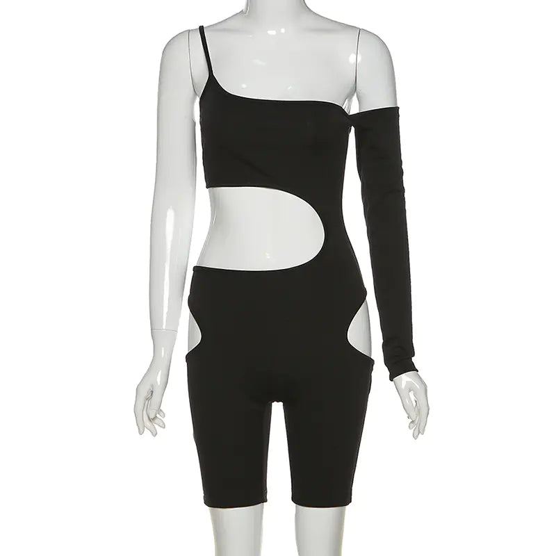 Midnight Allure: Summer Cutout Bodysuit for Women