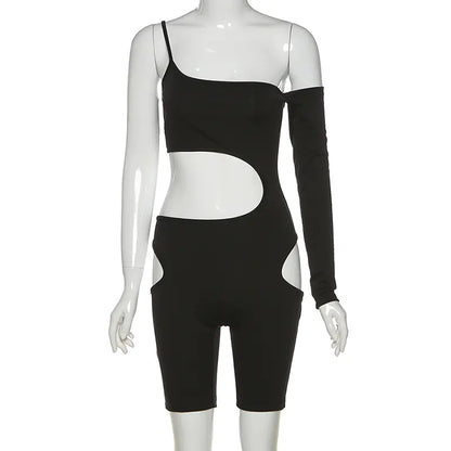 Midnight Allure: Summer Cutout Bodysuit for Women