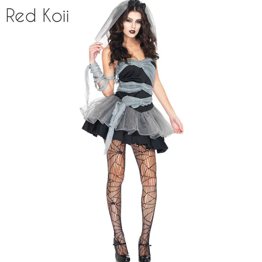 Haunting Elegance: Gothic Zombie Bride Halloween Costume