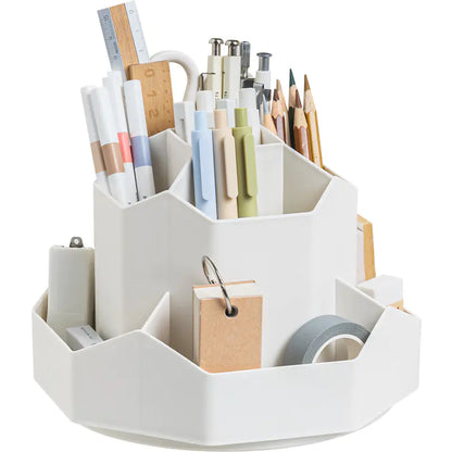 Creative Multi-Functional Rotating Pen Holder – Large Capacity 9-Grid Desk Organizer | PP Durable Material