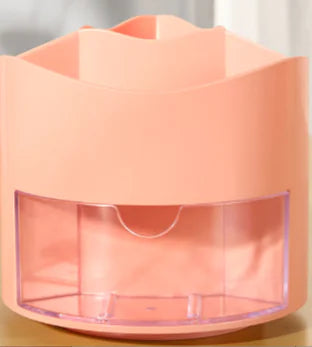 360° Rotating Pen Holder Desktop Drawer – Large Capacity Plastic Desk Organizer