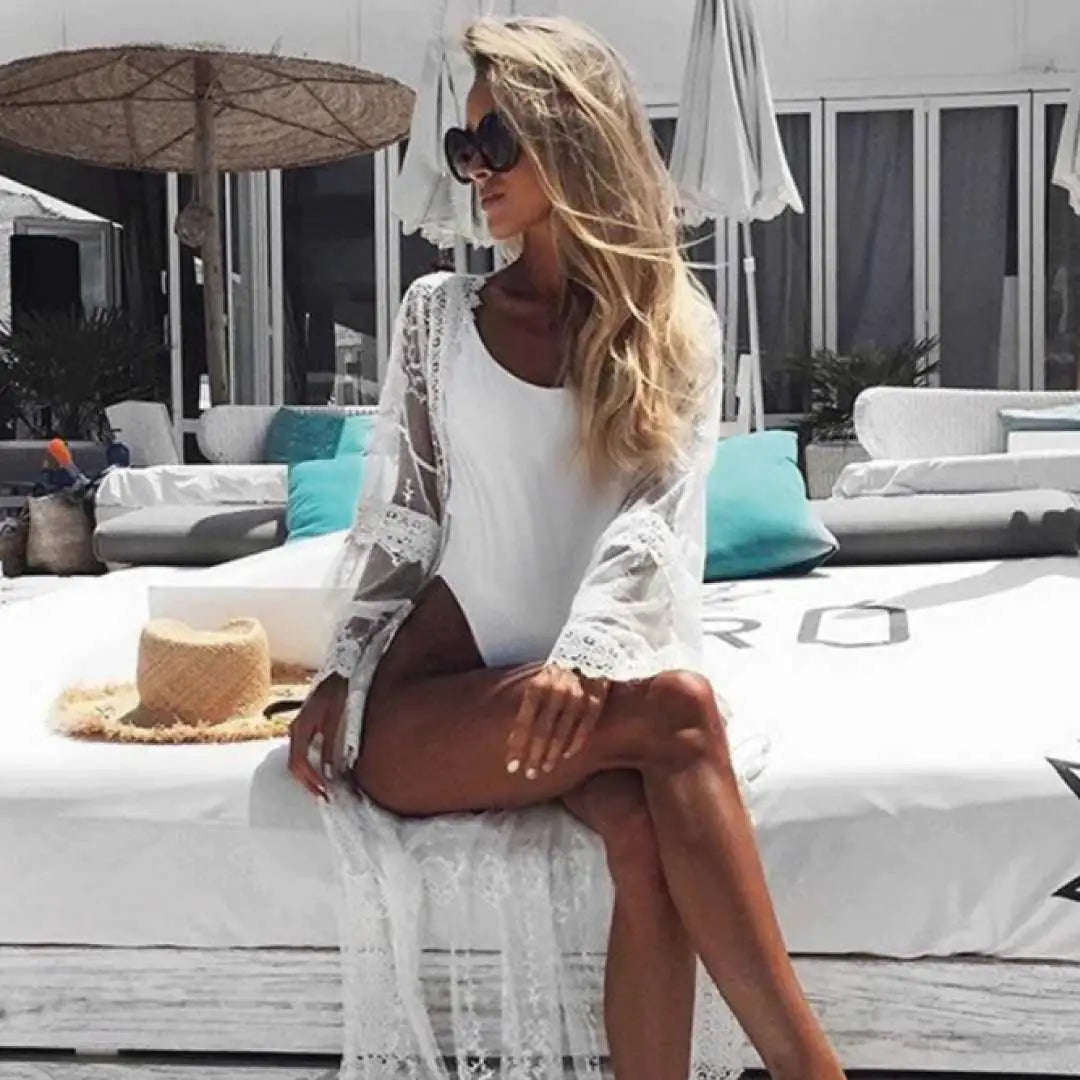 Martina White Lace Swimsuit Cover Up