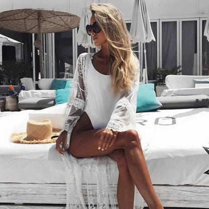Martina White Lace Swimsuit Cover Up
